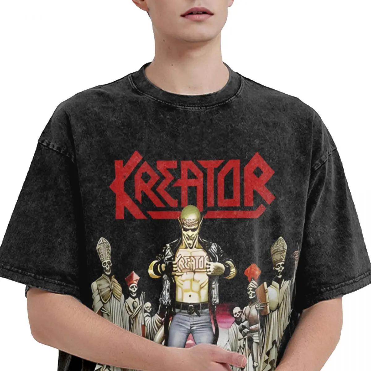 Хлопковые футболки Kreators Rock Heavy Metal Band трендовая футболка для мужчин летняя