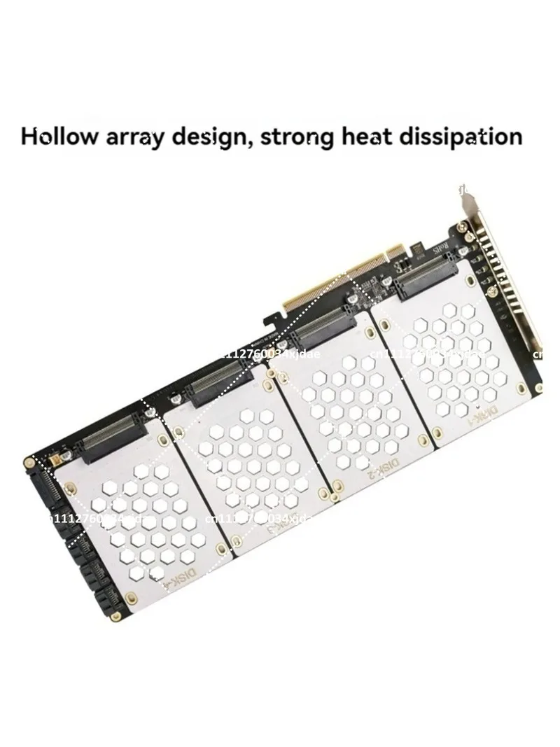 Фото Карта-адаптер для 4 дисков SFF8639 U.2 NVMe и SATA 2.5-дюймовых жестких дисков на PCIe 4.0 x16, адаптер PCIe 4.0 для серверов №2