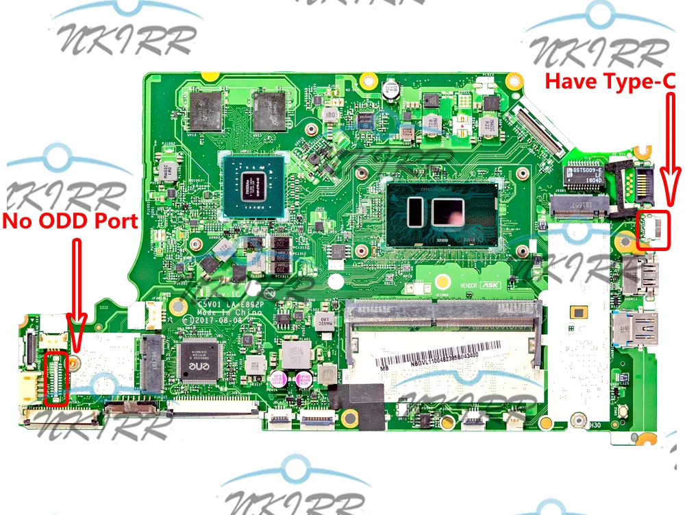 MX150 MX130-2G LA-E892P NBQT 011001 NBGVL11005 NBGPC11008 DDR4 для Acer Aspire A515-51G AN515-31 N17C4 A615-51G плата