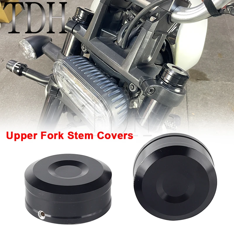 Черные верхние колпачки вилки для SPORTSTER S RA1250 RH 1250 21-UP CNC Алюминиевые Верхние штока