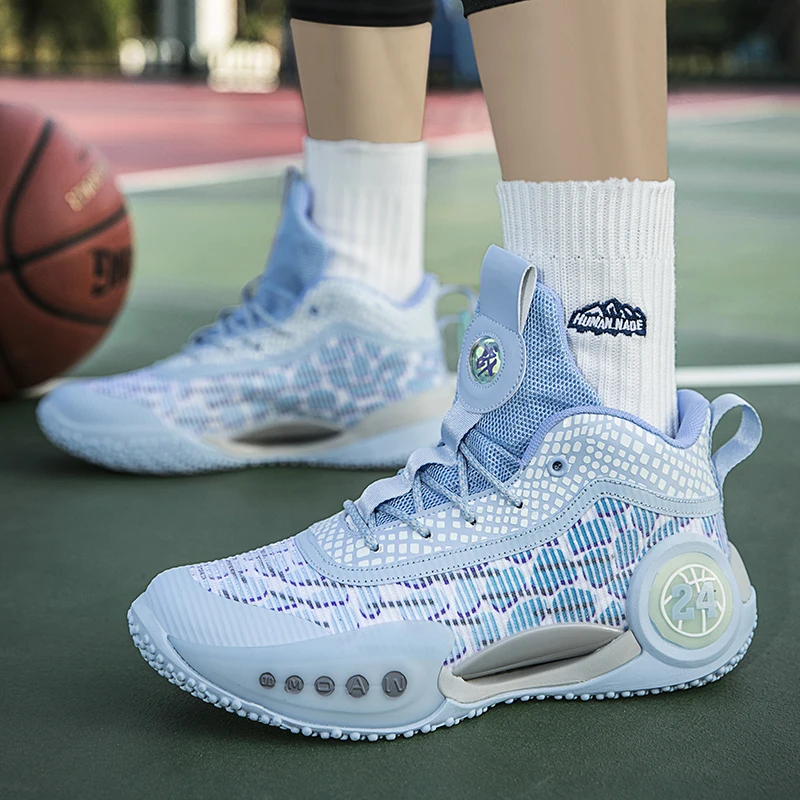 New Reflective Men Basketball Shoes for Women KIids Basketball Sneakers High Quality Outdoor Practical Basketball Training Shoes