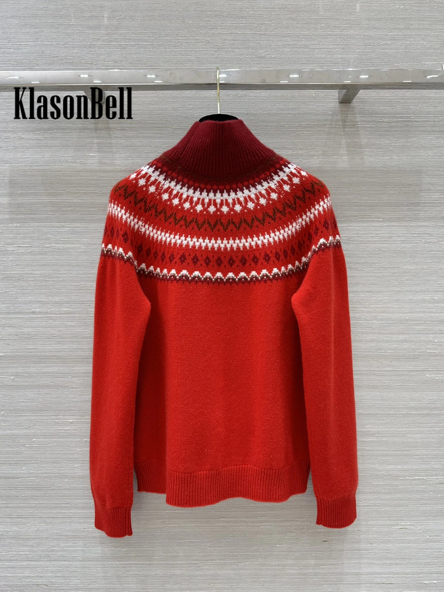 11.22 KlasonBell 2024 осенне-зимний новый женский рождественский праздник вязаная крючком