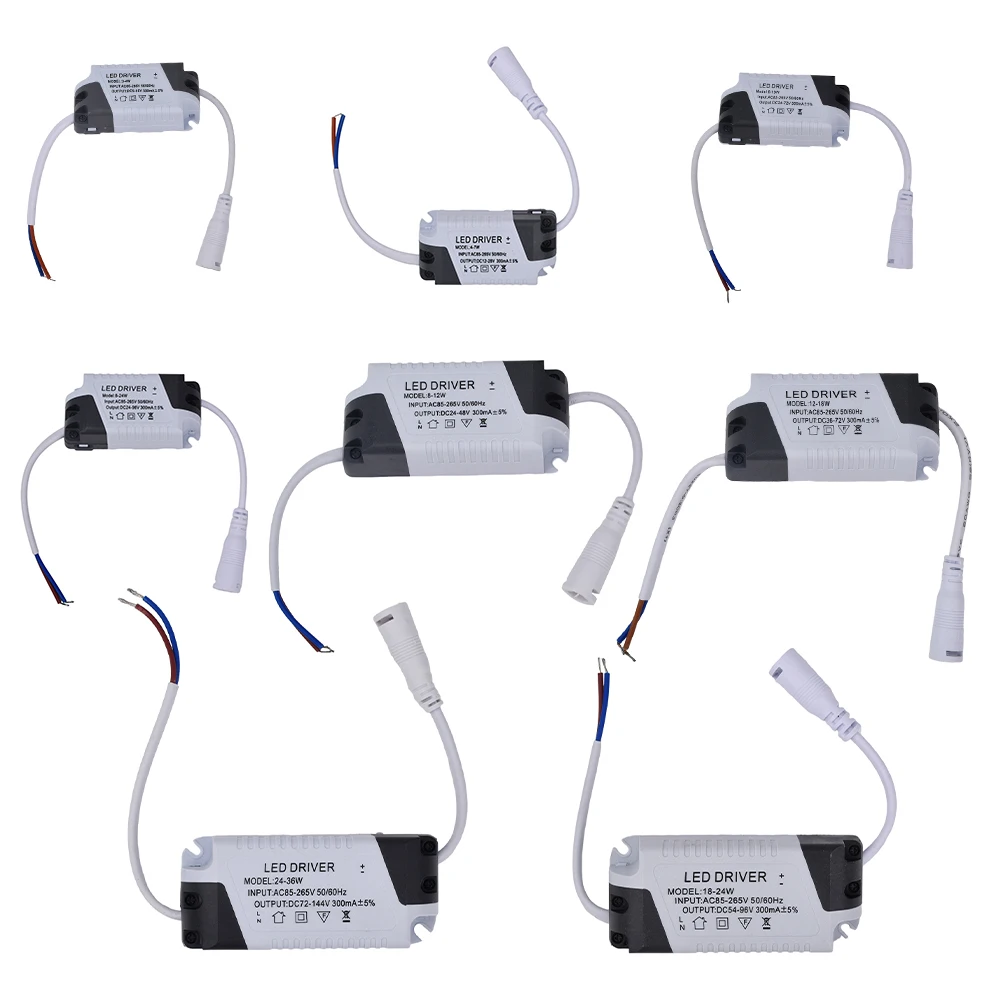 

LED Constant Current Driver AC85-265V 3-4W 4-7W 8-12W 8-18W 8-24W 12-18W 18-24W Power Supply Adapter Transformer for Panel Light