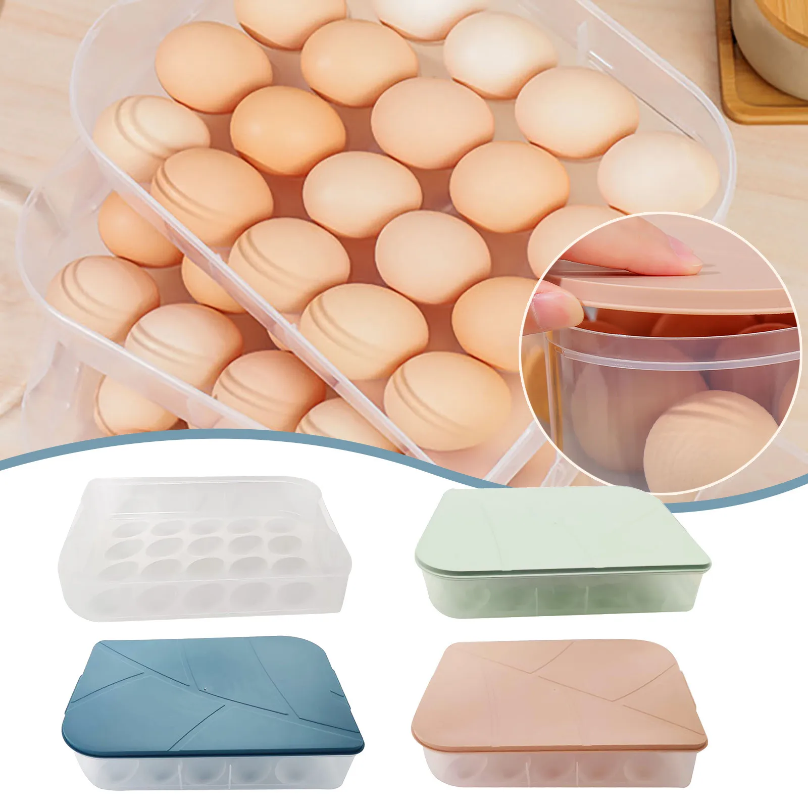 

Ящик для хранения яиц в холодильнике, оборудование для отделки свежих яиц, кухонный плотный Лоток большой емкости для яиц
