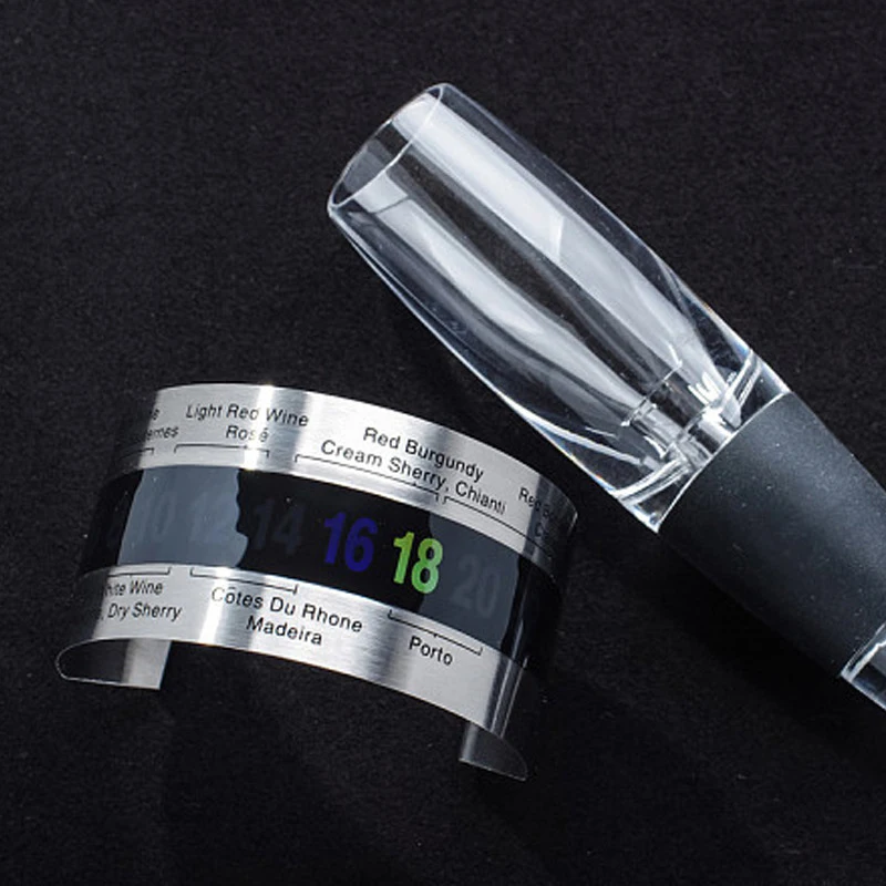 

Wine Collar Thermometer Bar Beverage Tool Clever Bottle Snap Thermometer Lcd Display Clip Sensor For Champagne Beer Red Wine