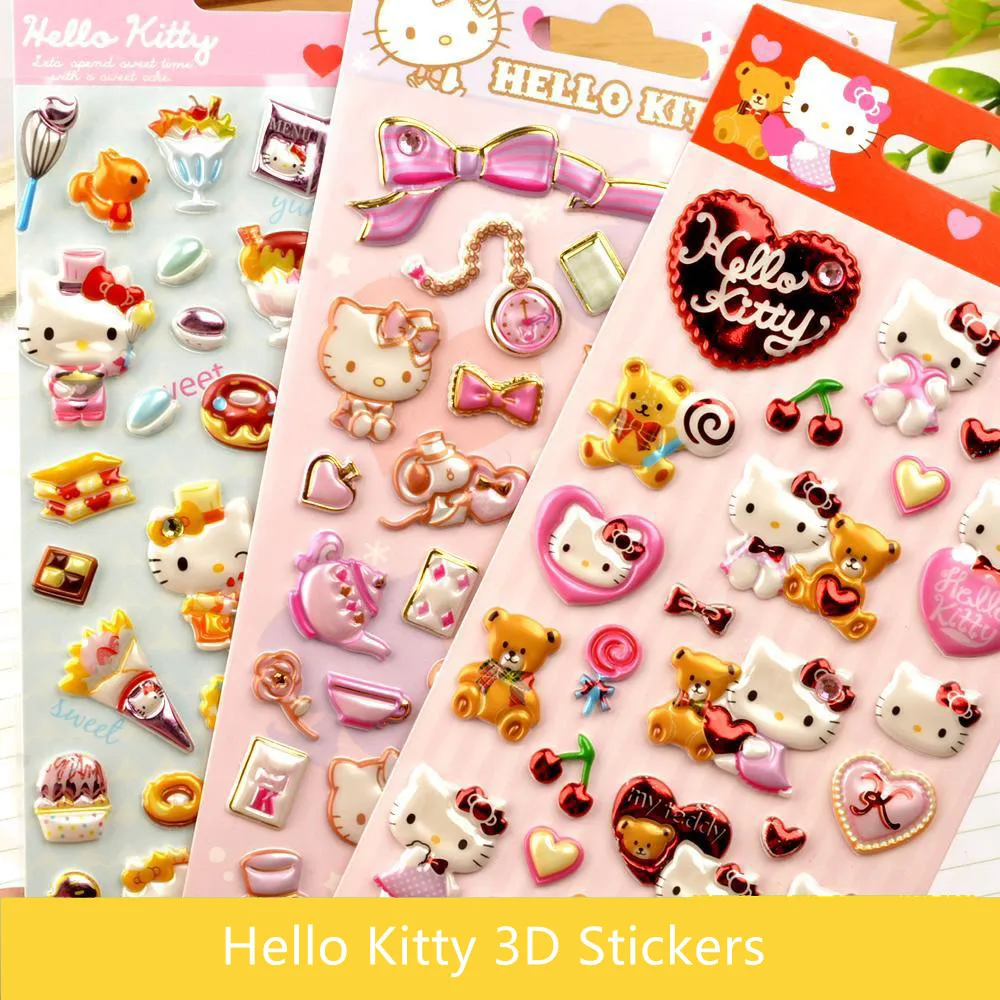 

Anime Animals Cartoon 3D Stereo Puffy Bubble Sticker Cute Cat Creative Phone Case Accessories Children Kids Girls Toys Nice