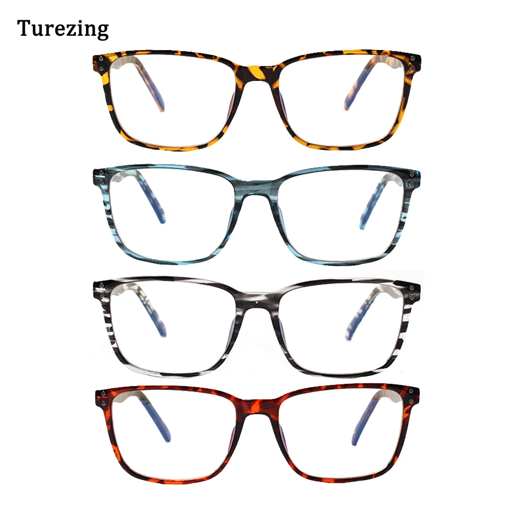 

Turezing, очки для чтения для мужчин и женщин, синие, модные декоративные очки с принтом, оптические линзы с медицинскими рецептами + 0 + 400