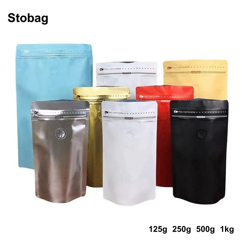 StoBag 50 шт. упаковочные пакеты для кофейных зерен с алюминиевой фольгой/без клапана