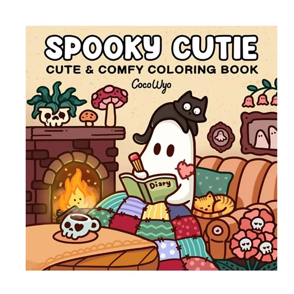 

Книжка-раскраска Spooky Cutie в уютных моментах для релаксации, обучающая книга-каракули с очаровательными жуткими существами