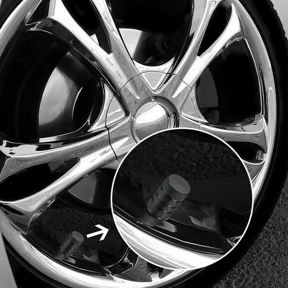 

4Pcs Aluminium Car Wheel Tyre Valve Stems Air Dust Cover Screw Cap Accessories Car Accessories High-quality Valve Caps