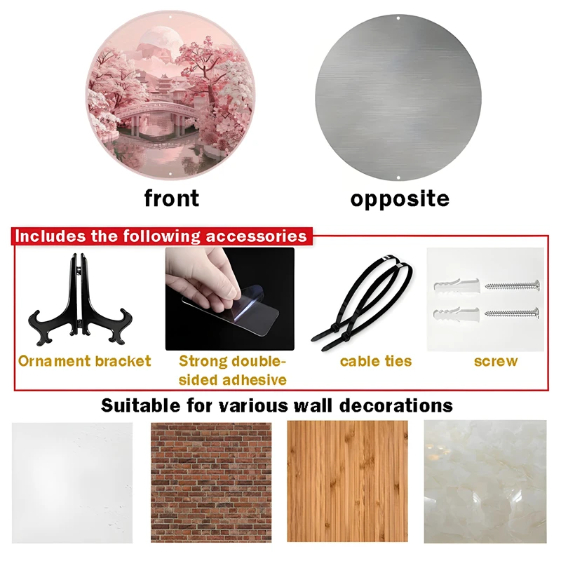 Круглая алюминиевая настенная вывеска в японском стиле устойчивая к УФ и