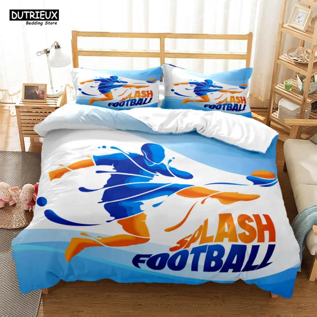 3D Football Duvet Cover Soccer/ Digital Print Polyester Bedding Sets Child Kids Covers Boys Bed Linen Set For Teens