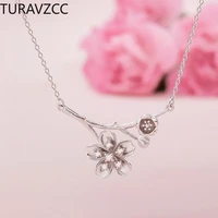 original design cherry blossoms flower necklace sweet handmade sakura clavicle chain necklace for women