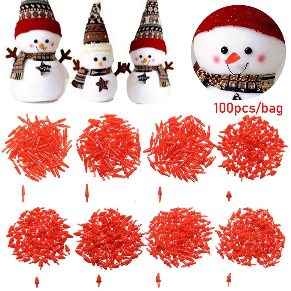 

100pcs/bag Plastic Dolls Puppet Stuffed Plush Animals Santa Claus Craft DIY Doll Noses Snowman Red Nose Sewing Crafting