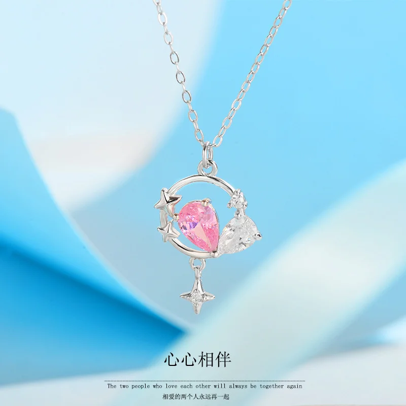 

S925 Sterling Silver Heart Accompanying Necklace for Female Minority Design Light Luxury Tassel Collar Chain High Sense