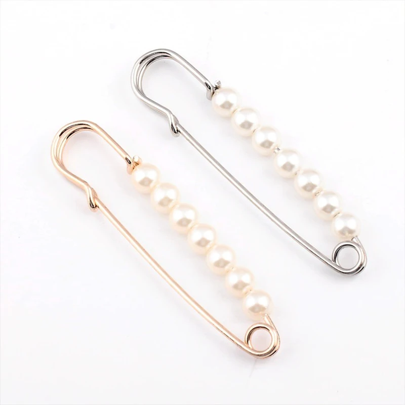 

Beads Safety Pins Vintage Fashion Simulated Pearl Brooch Pin Jewelry Ornaments for Scarf Coat Bag Garment Decoration Accessories