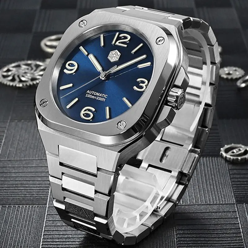 

San Martin Business Men's Diver Watch Waterproof 10Bar Sapphire Mirror PT5000/YN55 Movement Automatic Mechanical Watches BGW-9
