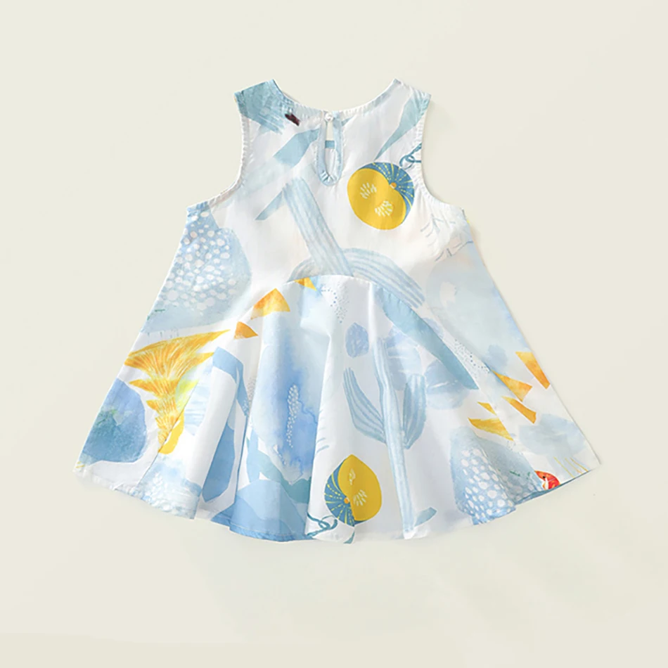 Милое и удобное летнее платье без рукавов для девочек модное повседневное