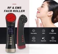 Red Light Therapy Lamp LED Photon Infrared Light EMS RF Face Roller Anti Ageing Skin Rejuvenation Acne Firming Beauty Instrument
