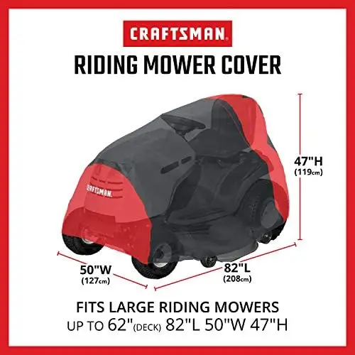 

Lawn Mower Cover, Large , black/red