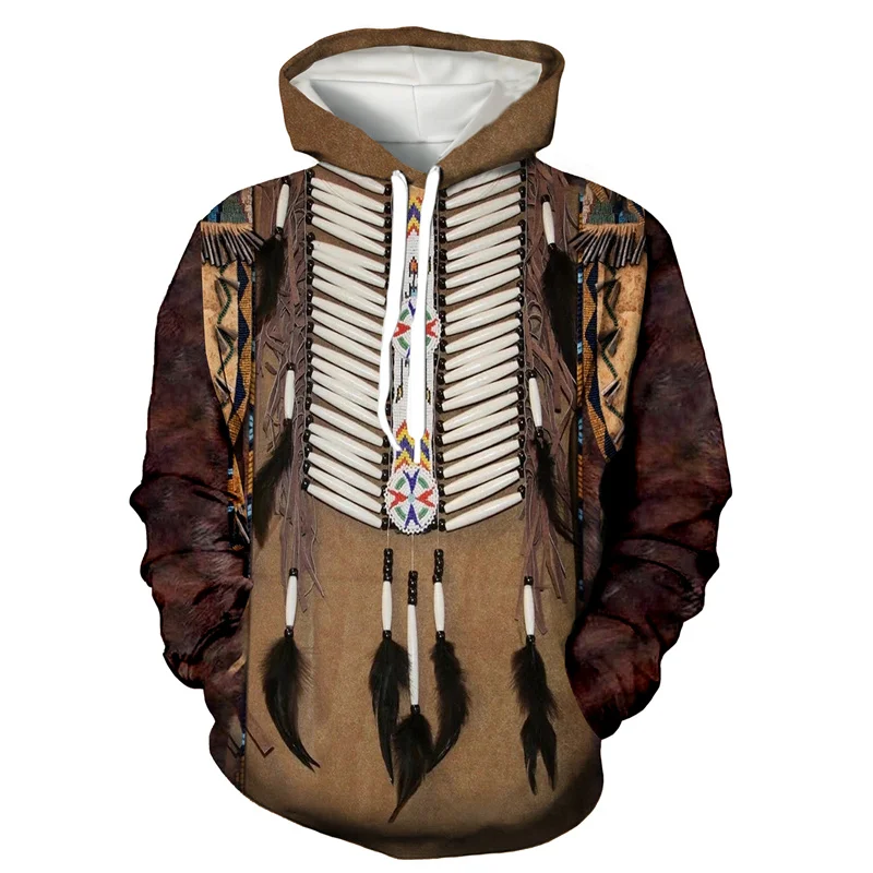 Ethnic Elements 3D Digital Printed Clothing Personality Color Pattern Hoodie Indian Series Hoodie Fashion Winter Style Coat Tops