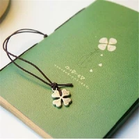 simple retro kraft paper four leaf clover student exercise book portable 64k notebook office supplies