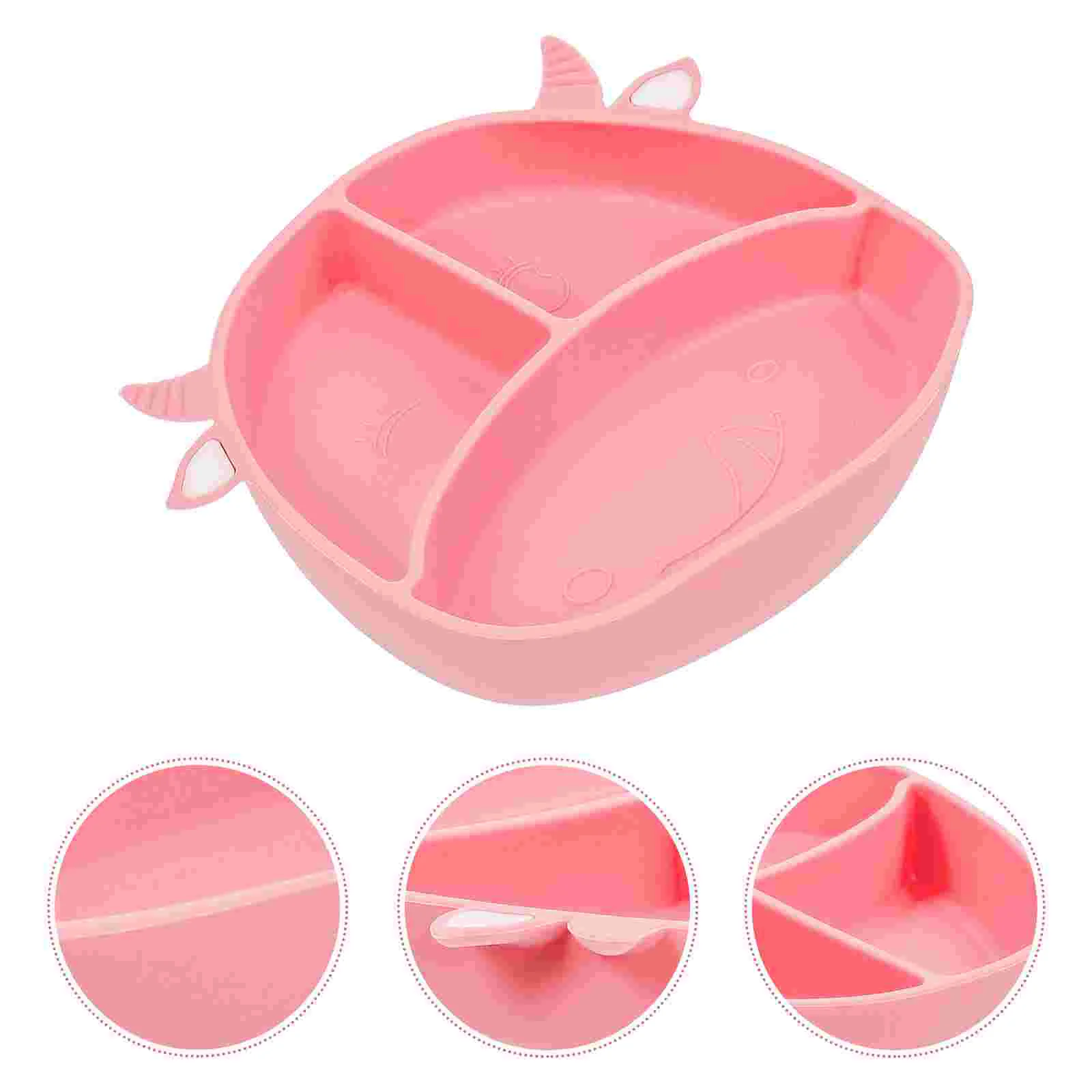 

Children's Plate Training Tableware Silicone Hmr Diet Food Supplementary Plates Baby Compartments Feeding One-piece Kids Dish