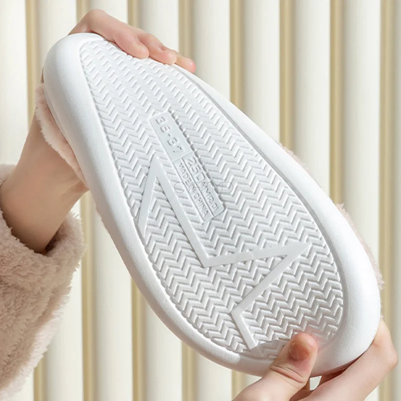 Cute Christmas Elk Winter Home Slippers for Women Platform Furry Soft Slippers female Warm Comfortable Indoor Unisex Slippers