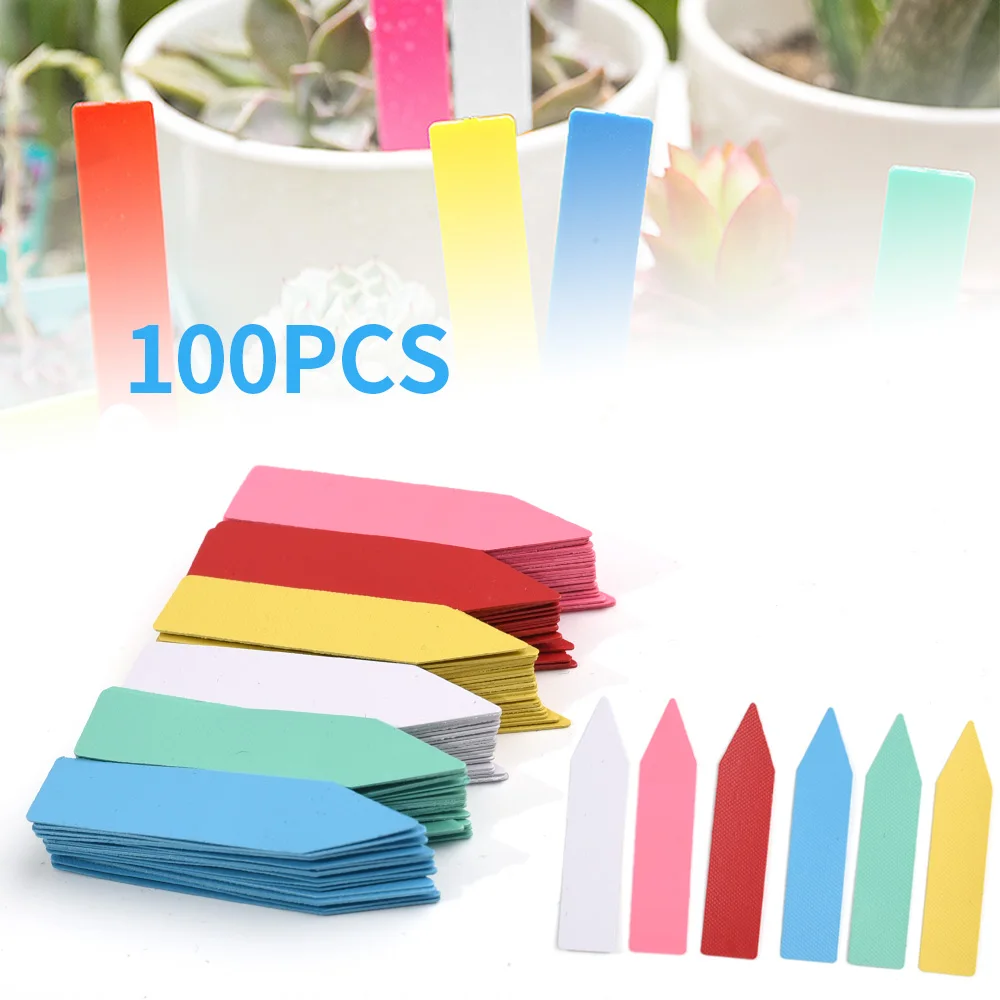 

100Pcs Colorful Garden Plant Labels Plastic Plant Tags Nursery Markers Flowers Sorting Sign DIY Garden Decoration Sign Tag Tools