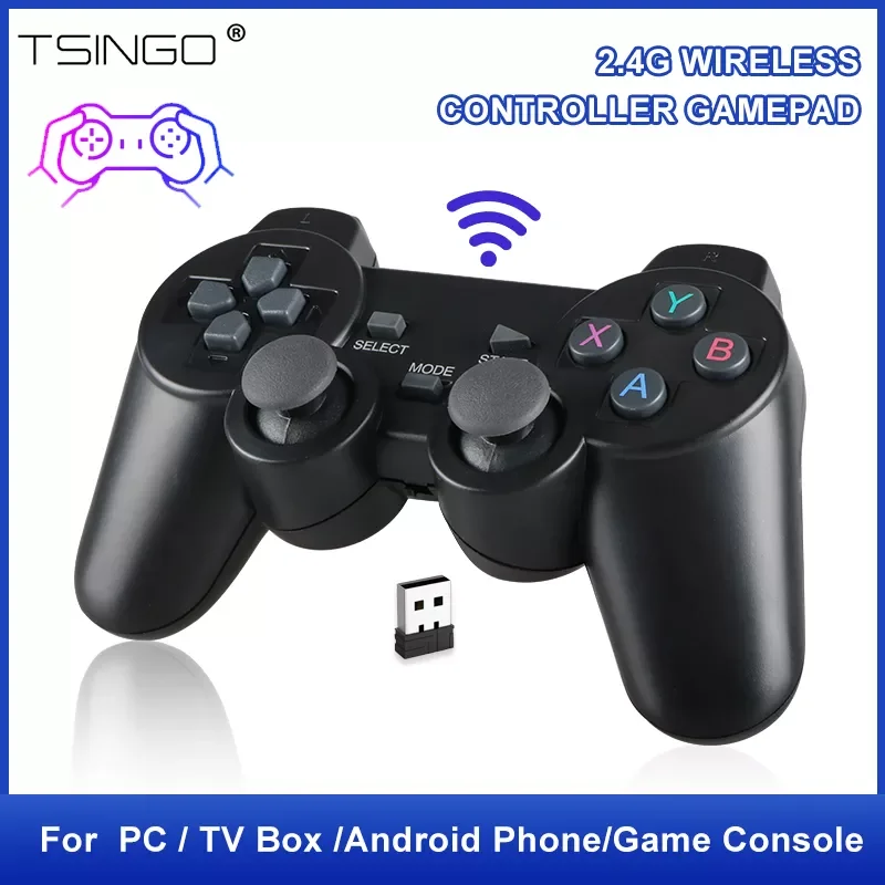 TSINGO 2.4Ghz Wireless Gamepad  For PS2 / PC / TV Box /Android Phone Game Controller Joystick For Super Console X Pro 1