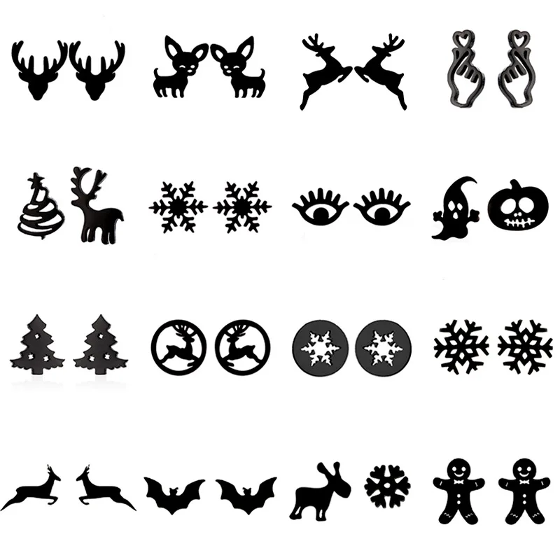 Модные серьги из нержавеющей стали с изображением животных летучей мыши