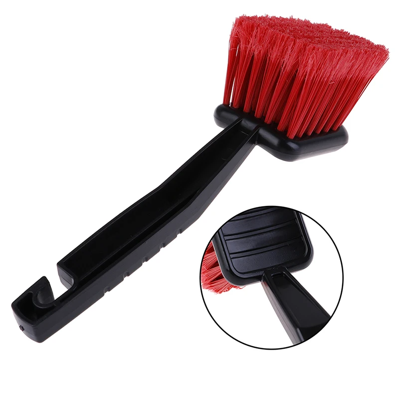

Car Wheel Brush Tire Cleaner With Red Bristle And Black Handle Washing Tools For Auto Detailing Motorcycle Cleaning Carclean