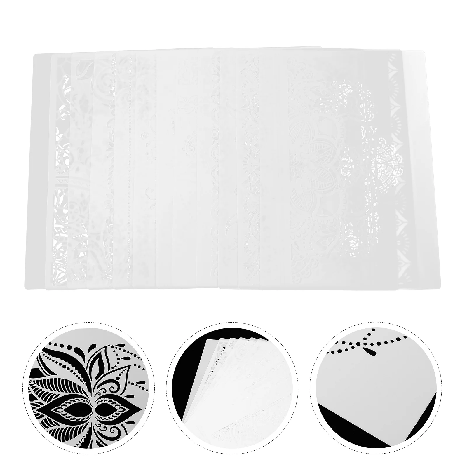 

12 Pcs Openwork Painting Template Spray Stencils Kids Drawing DIY Craft Cake Templates The Pet Tool