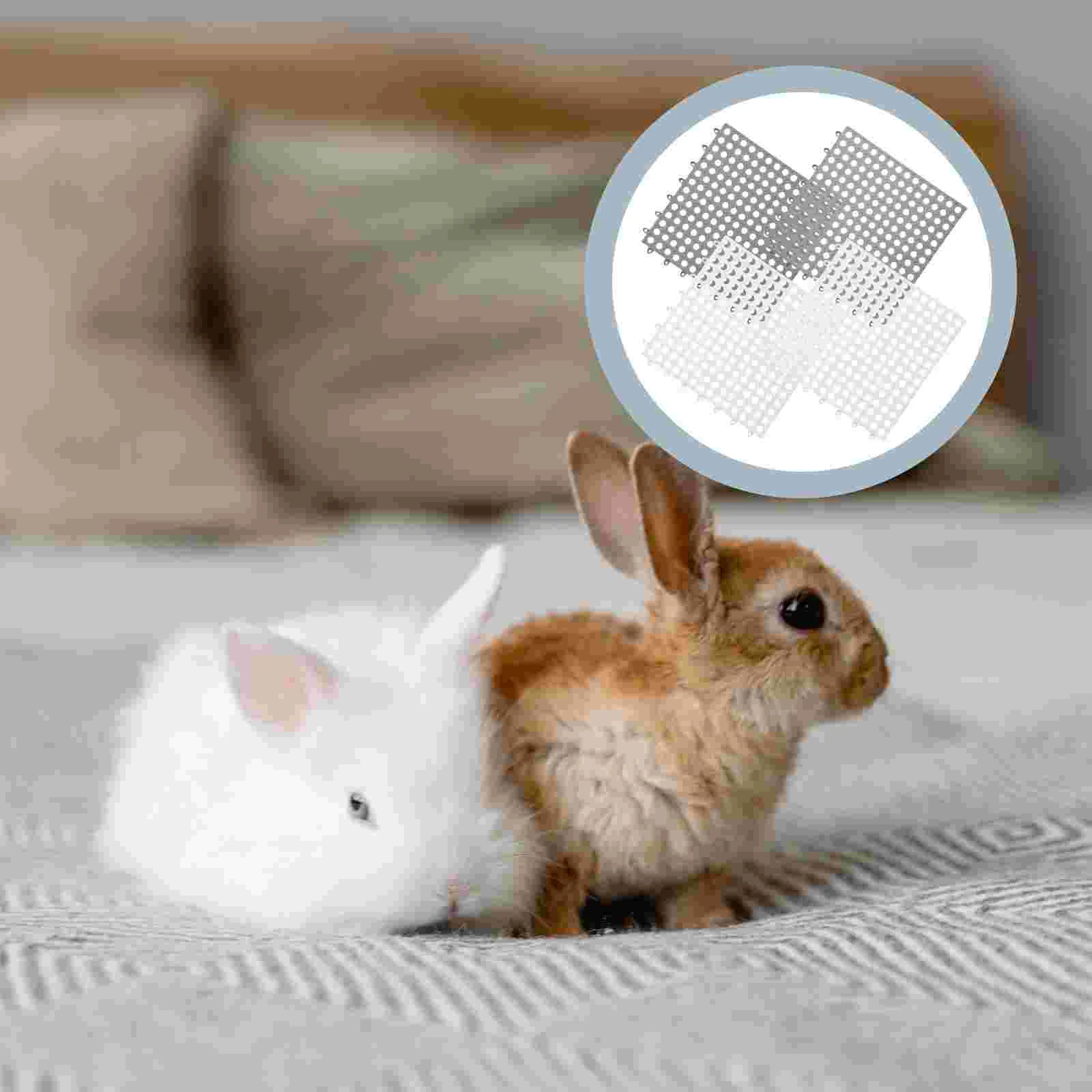 

4Pcs Mat Cage Hole Rabbit Floor Mat Rabbit Mats For Cages Reusable Bunny Pads for Guinea Cage Rabbit