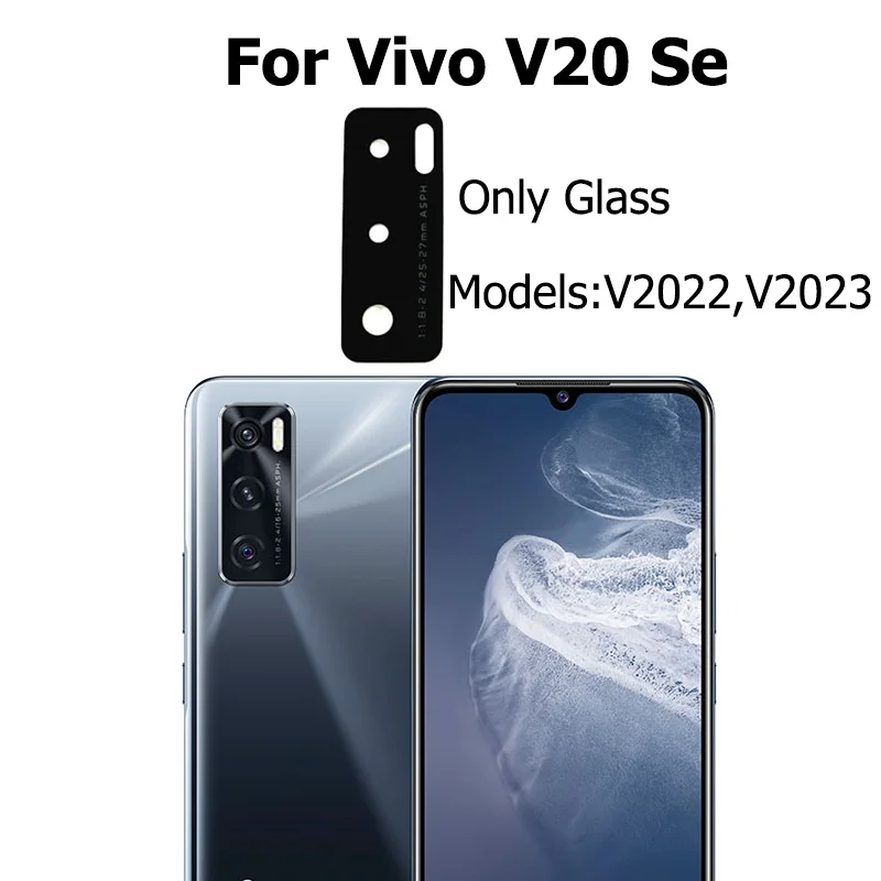 

Сменный Оригинальный стеклянный объектив для задней камеры Vivo V20 Se с клейкой наклейкой протектор камеры запасные части