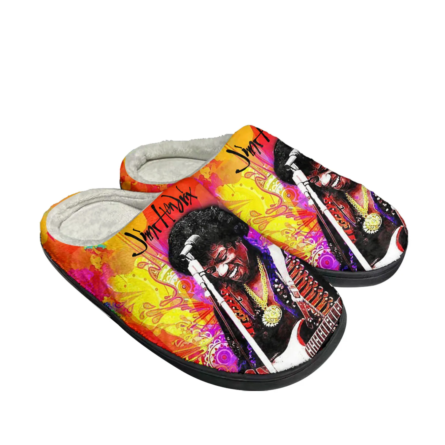 

Jimi Hendrix Guitarist Pop Home Cotton Custom Slippers Mens Womens Sandals Plush Bedroom Casual Keep Warm Shoes Thermal Slipper