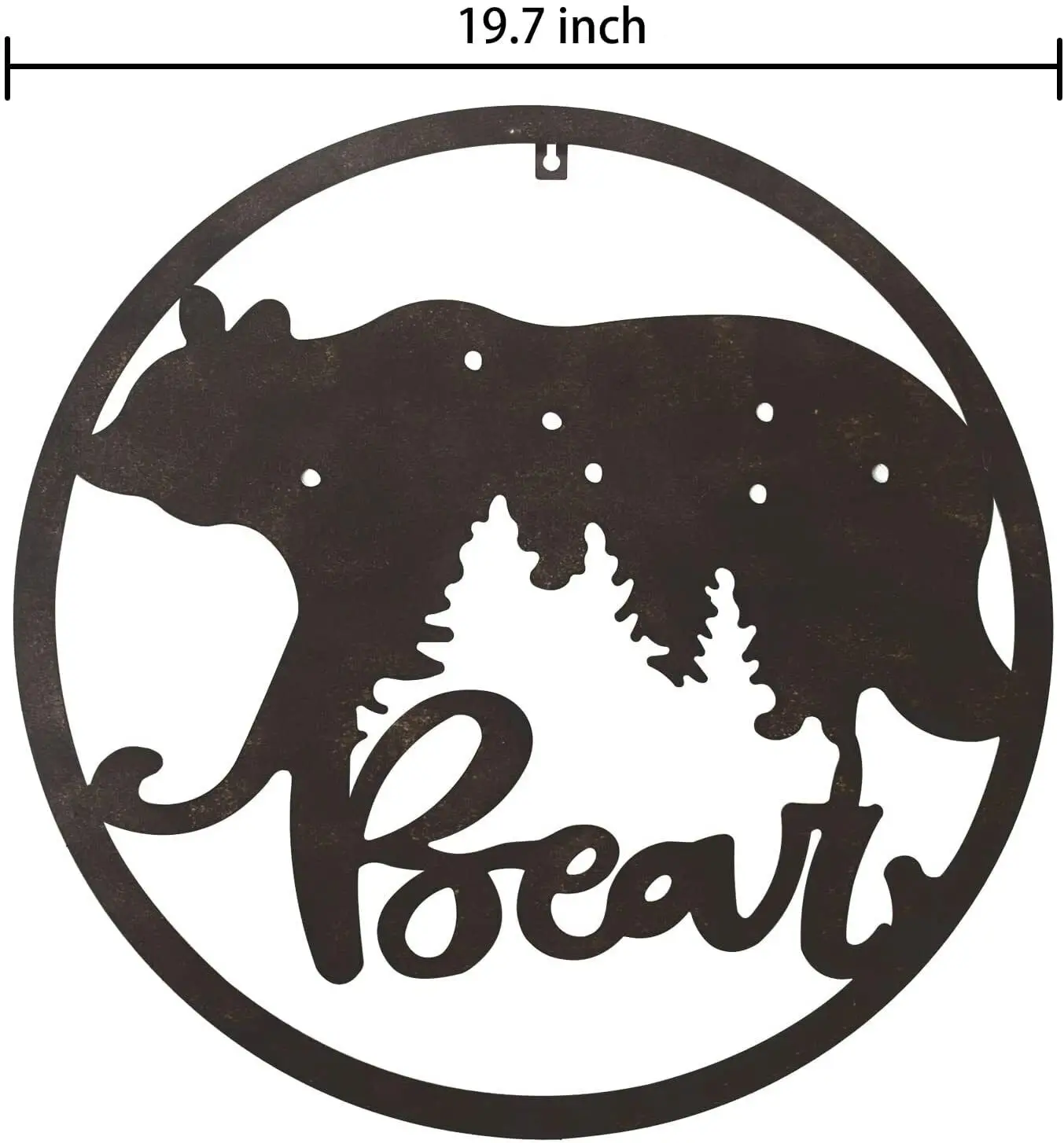 

Vintage Home Decor Metal Wall Decoration 19.7Inch Bear Animal Cabin Rustic Style