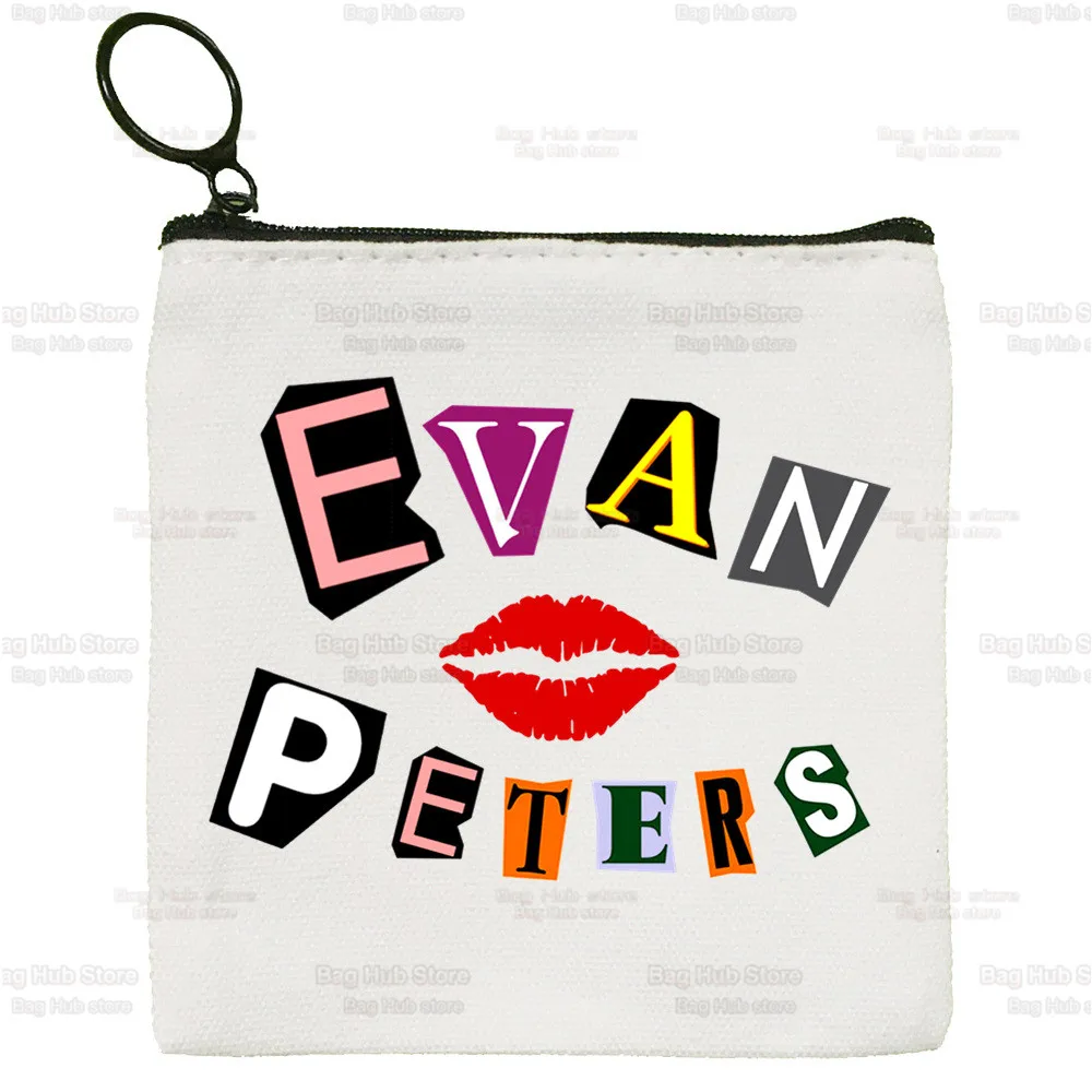 Evan Peters Coin Purse Custom Logo Storage Pouch Skull Ahs Roanoke Canvas Bag  New Coin Bag Key Coin Purse