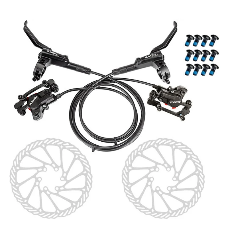 

Bike Disc Brake Kit, Full Aluminum Alloy Bicycle Brake Lever,Front and Rear Caliper, Fit for Mountain Bike