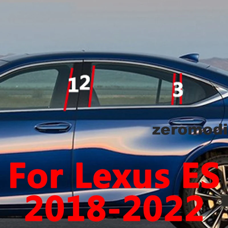 

For Lexus ES Es200 260 ES300h Car Middle Column PC Window Trim Decoration B C Pillar Strip Sticker 2018 2019 2020 2021 2022