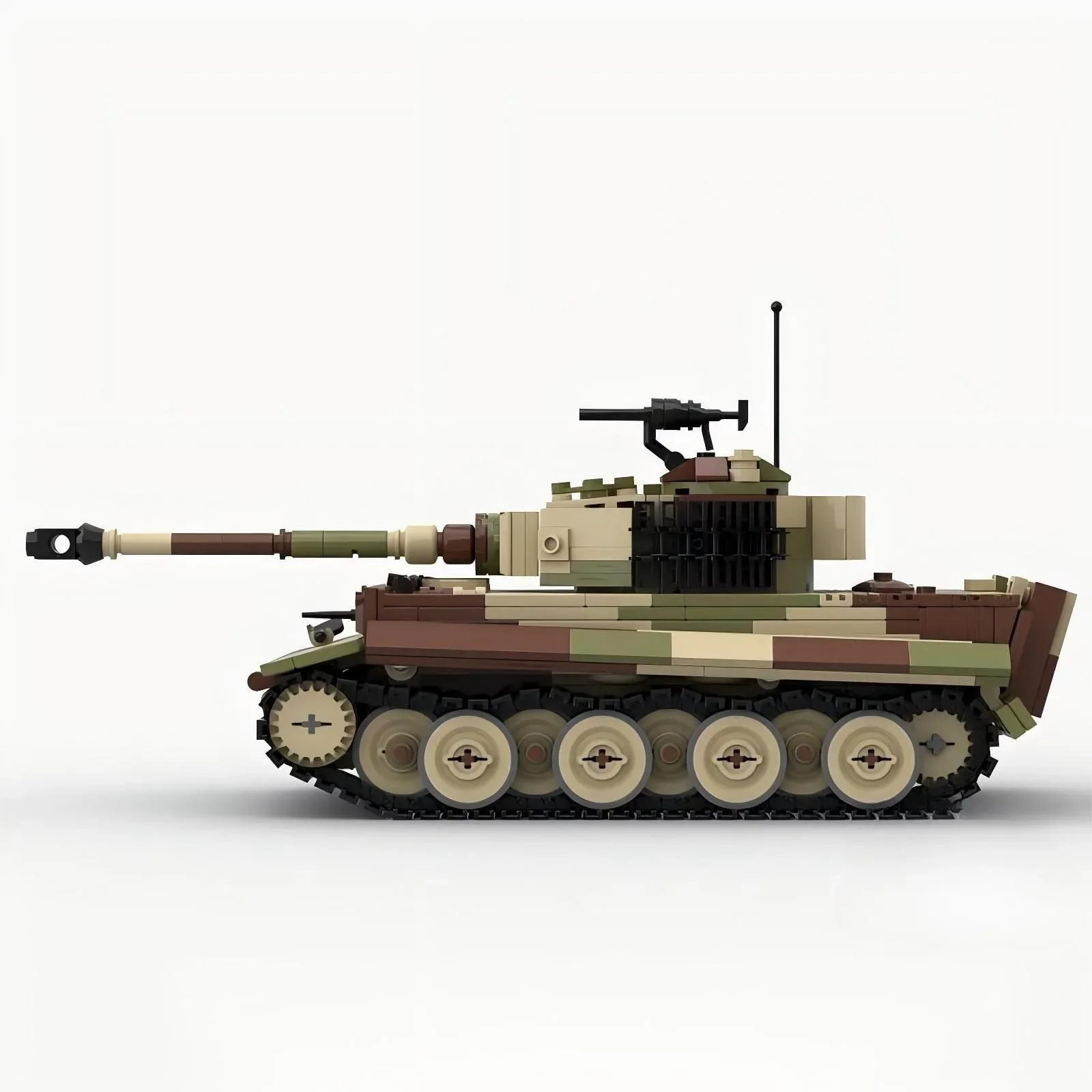 Фото Конструктор MOC Military Series: Немецкий танк Tiger E, артиллерийская бронированная машина, модель для сборки, детские игрушки, подарок на день рождения №5