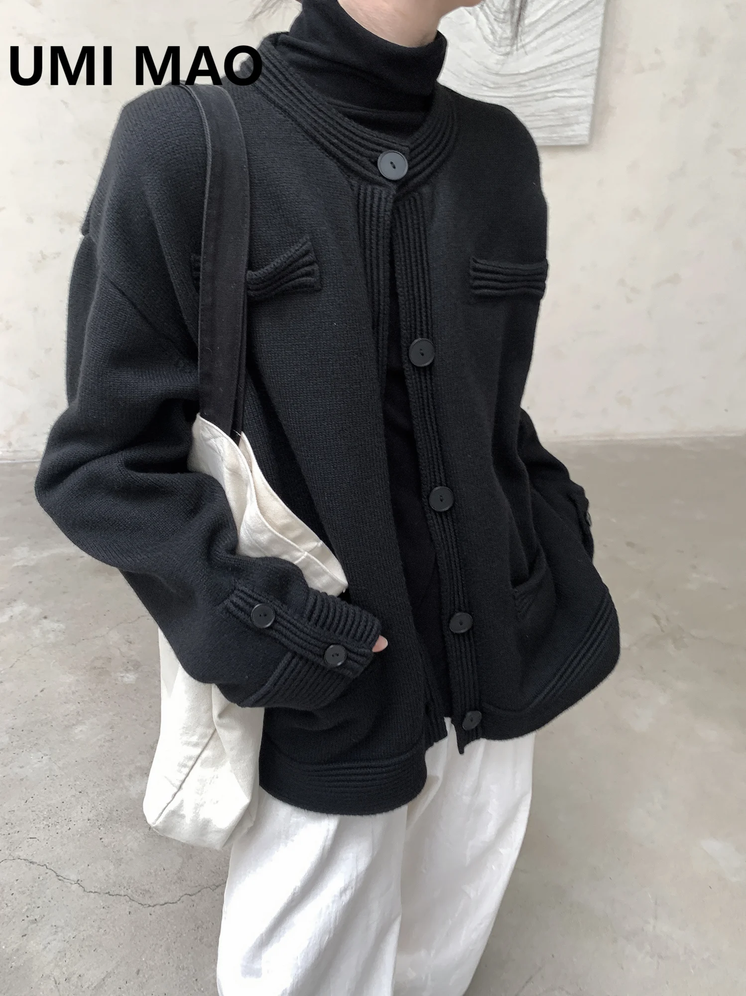 UMI MAO кардиган женский осенне-зимний новый корейский вариант пальто свободный и