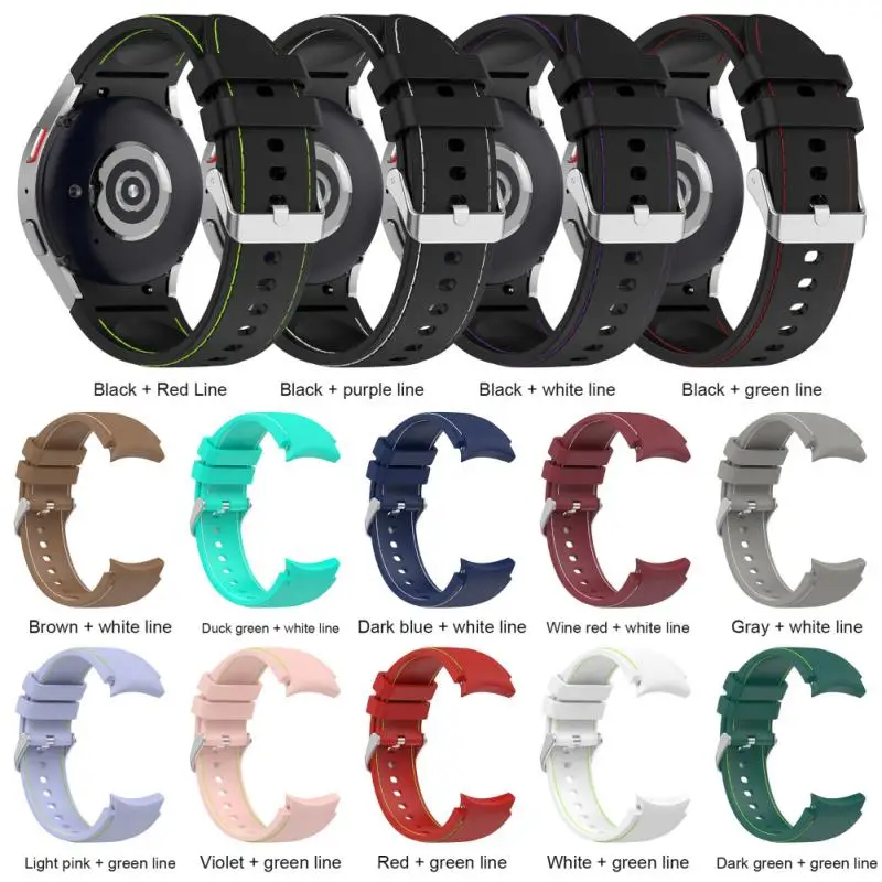 

Multi-color Personalize Silicone Watchband Replacement Strap Light Soft Smartwatch Strap For Samsung Galaxy Watch 4 Classic
