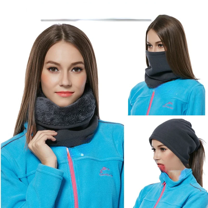 

Unisex Winter Warm Outdoor Multifunctional Scarf Thermal Warm Fleece Snood Scarf Neck Warmer Beanie Ski Balaclava Hat