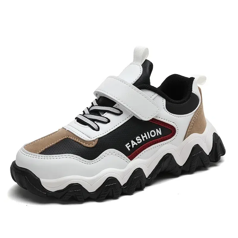 Boys Basketball Shoes Lace-up Hook And Loop Design Wear-resistant And Shock-absorbing Suitable For Outdoor Sports