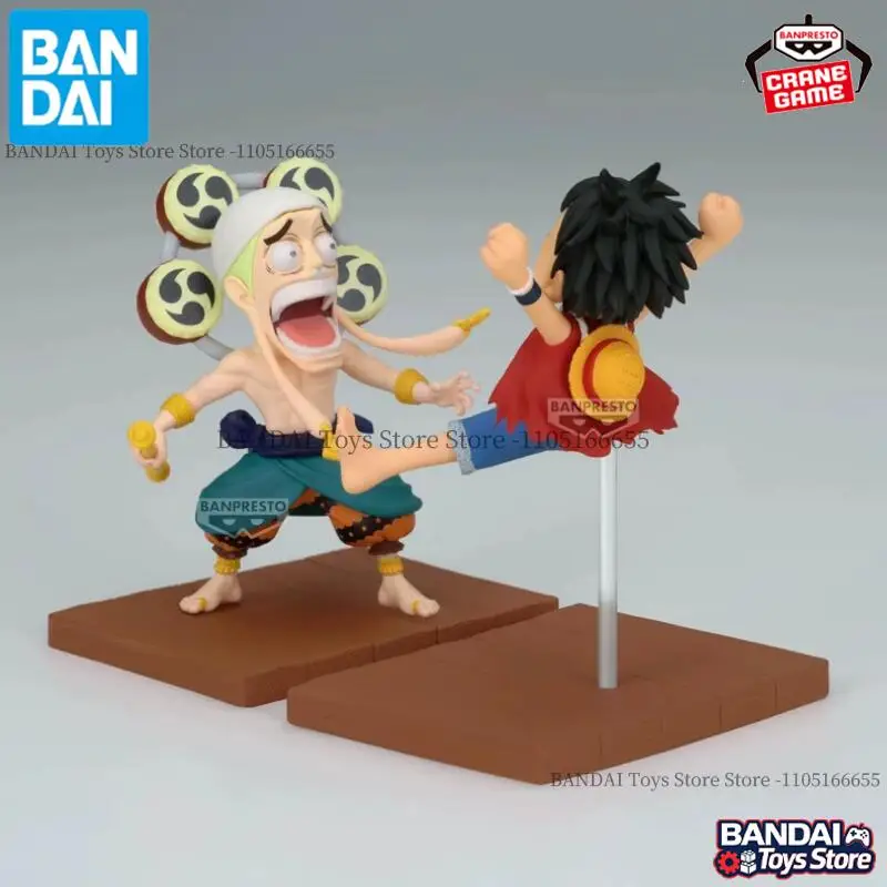 Фото Оригинальный набор мини-фигурок Bandai Banpresto One Piece WCF: Энел против Луффи, битва на Скайпии, коллекционные фигурки, аниме, мультяшные куклы, модель, игрушка №4