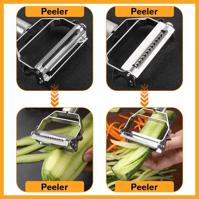 Kitchen Vegetable Peeler Stainless Steel Melon Planer Double-Head Peeler Household Multiple-Function Fruit And Vegetable Peeler 5