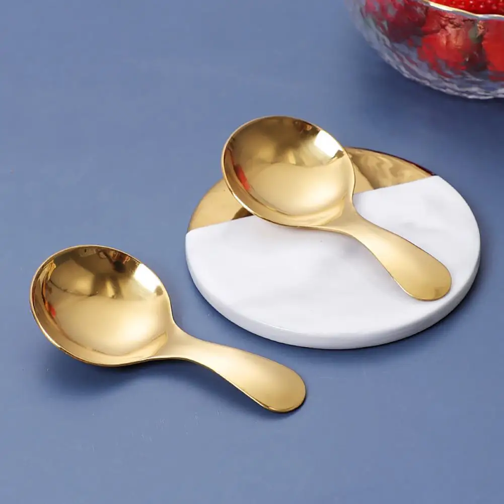 

Useful Cake Spoon Non-slip Food Grade Tea Spoon Rounded Edge Seasoning Spoon