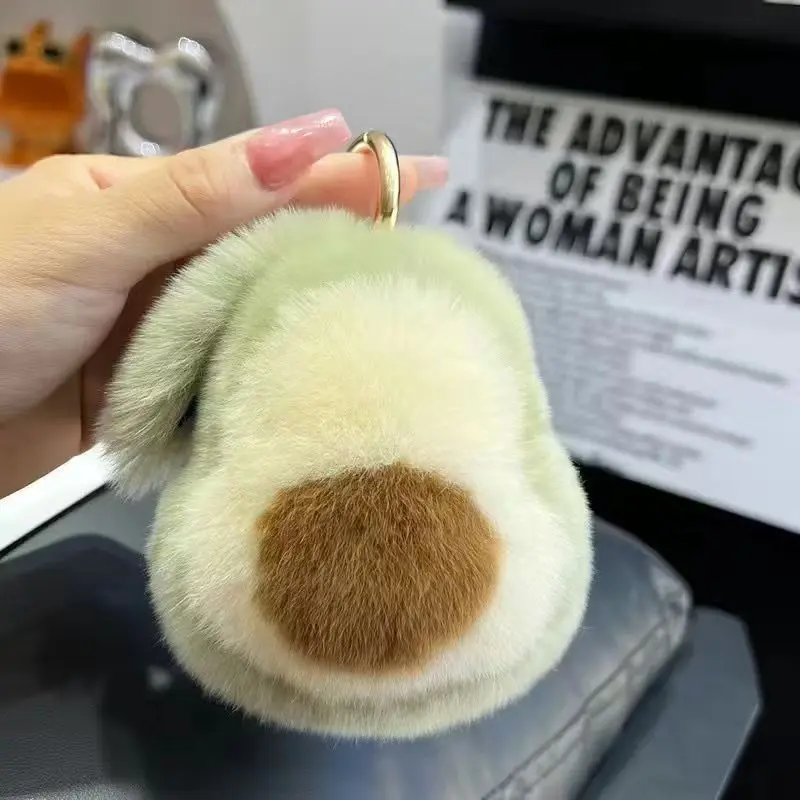 Kawaii девушка милый авокадо форма имитация кроличьего меха плюшевый кулон автомобильный брелок рюкзак сумка аксессуар подарок (art.: 3920d331ed449) - 3920d331ed449