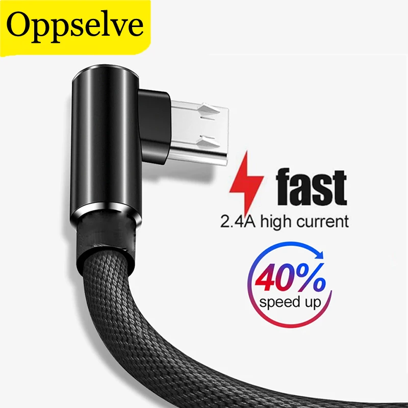 Oppselve-Cable Micro USB de 90 grados, cargador de carga rápida, Cable de...